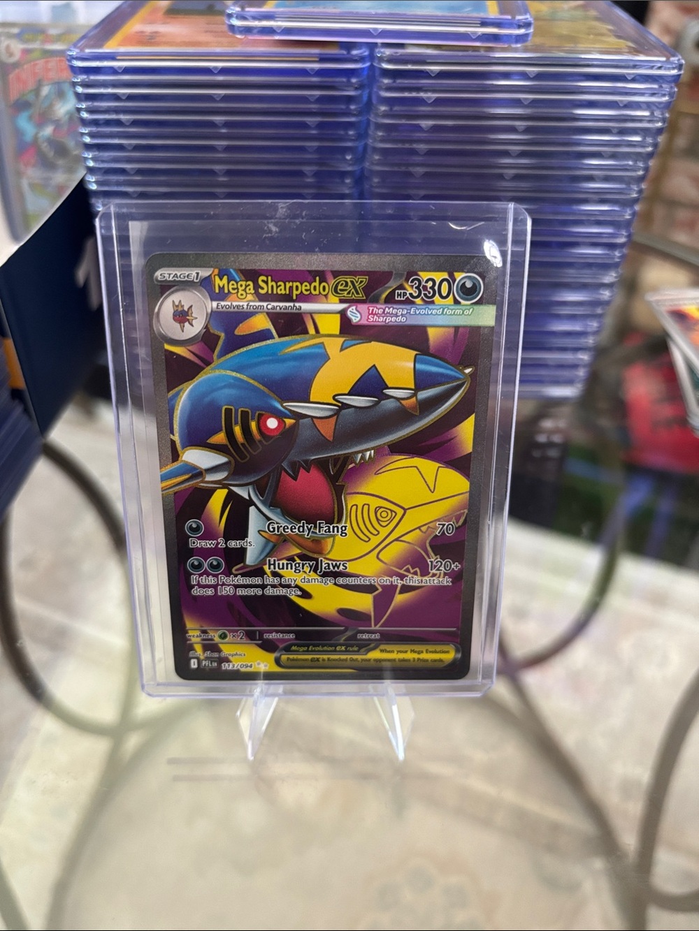 Mega Sharpedo EX Ultra Rare Pokemon Mega Evolution Phantasmal Flames 113/094